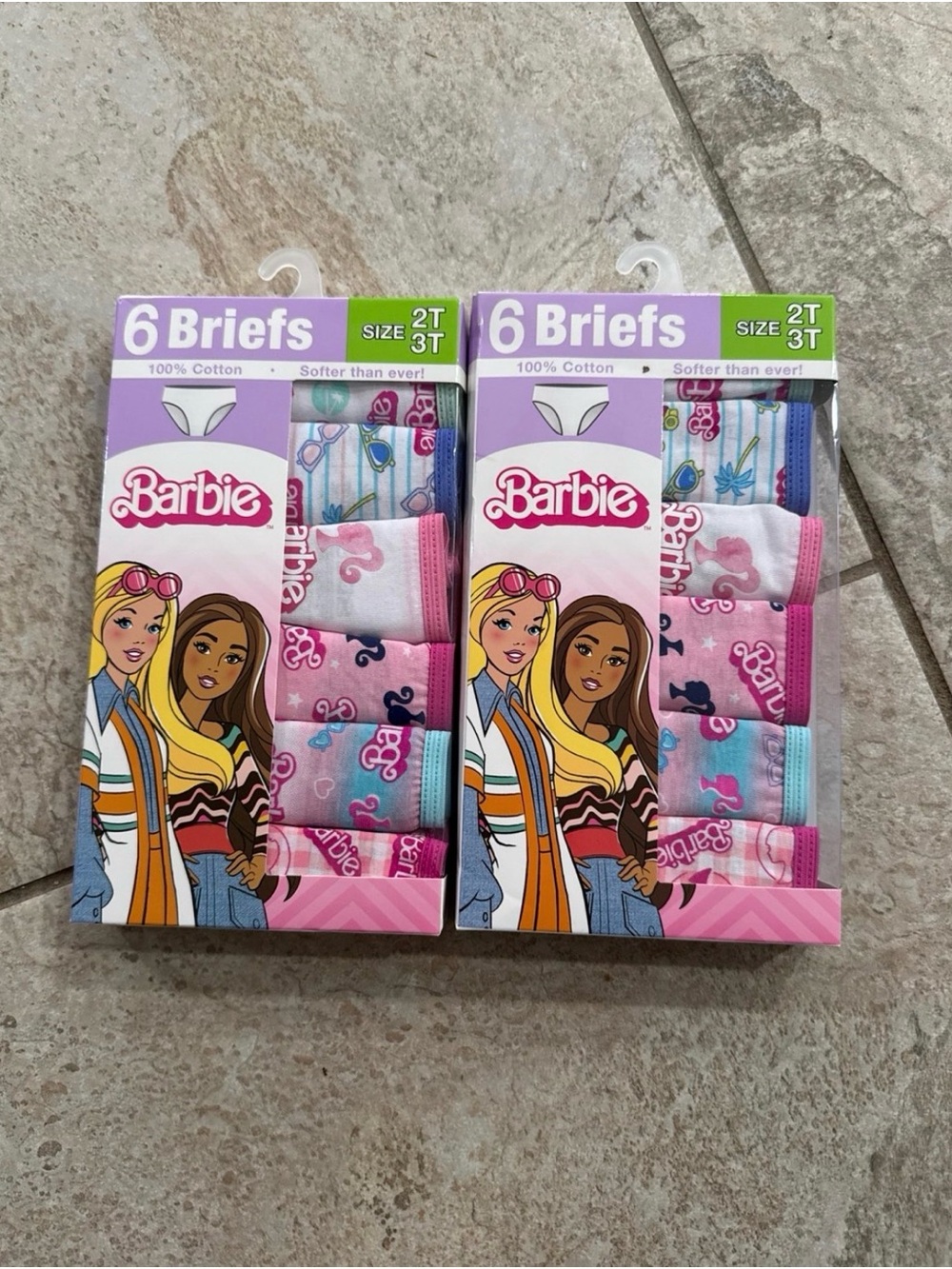 Barbie Girls' 6-Pack Cotton Brief Underwear Size 2T 3T 2 Packs NEW